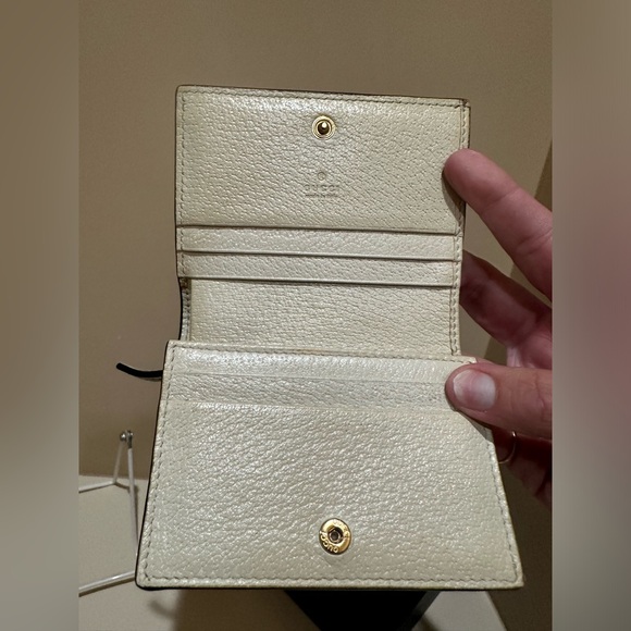 Gucci Ophidia Marmont White Web Bifold Snap Wallet w/box - Picture 10 of 13